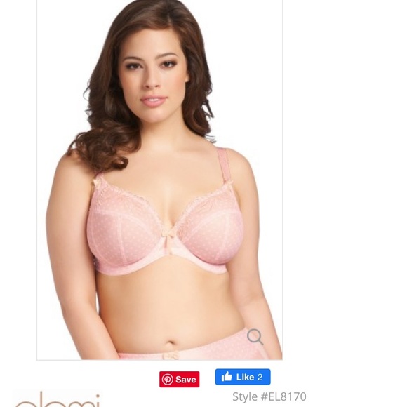 Elomi Betty Underwire Plunge Bra Light Pink Size US 40I - Picture 1 of 7